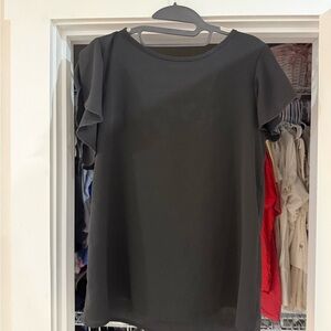 SHEIN Black Ruffle Sleeve Blouse